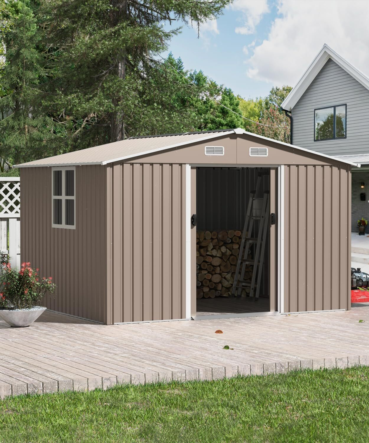 ASJMR 10×8 Ft Outdoor Storage Shed – ASJMR Outdoor Living: Elegant